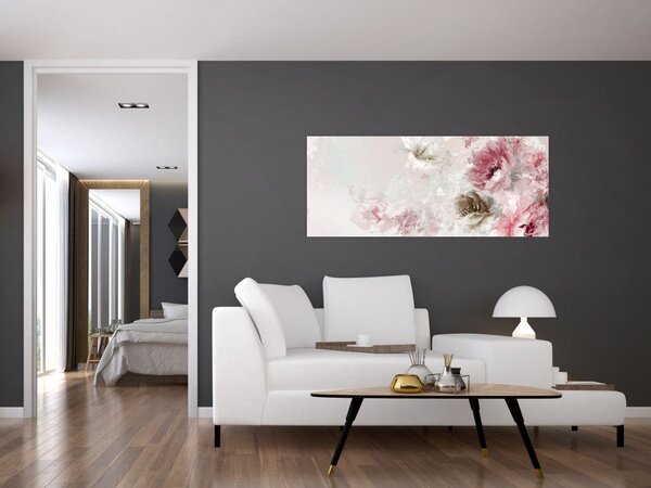 Tablou - Pictura flori roz (120x50 cm)