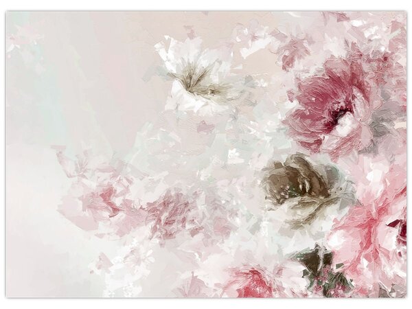 Tablou - Pictura flori roz (70x50 cm)