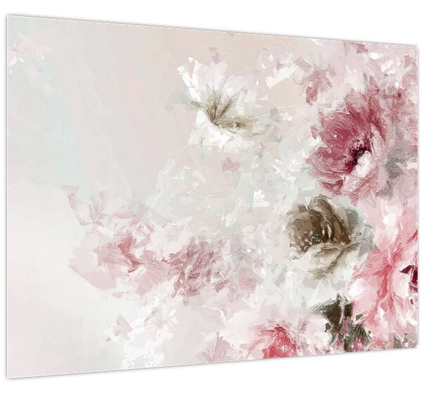 Tablou - Pictura flori roz (70x50 cm)