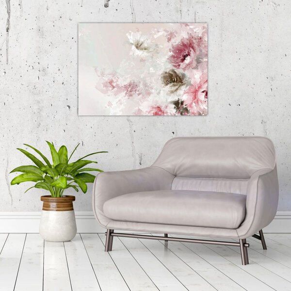 Tablou - Pictura flori roz (70x50 cm)