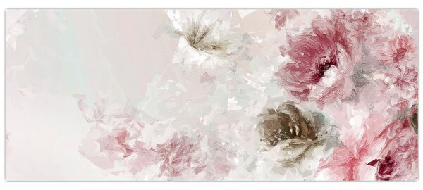 Tablou - Pictura flori roz (120x50 cm)