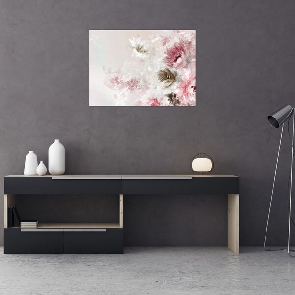 Tablou - Pictura flori roz (70x50 cm)