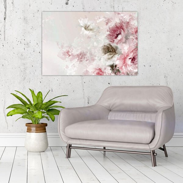 Tablou - Pictura flori roz (90x60 cm)
