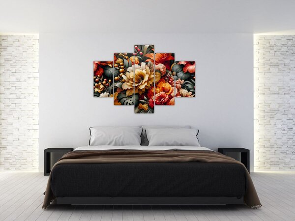 Tablou - Flori portocalii și roșii (150x105 cm)