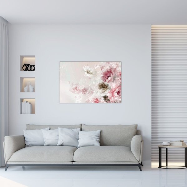 Tablou - Pictura flori roz (90x60 cm)
