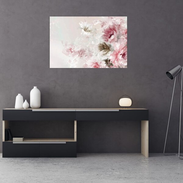 Tablou - Pictura flori roz (90x60 cm)
