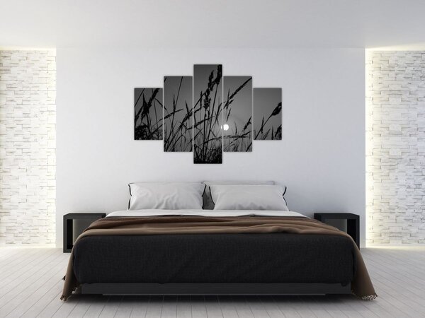 Tablou - Pajiște cu apus de soare (150x105 cm)