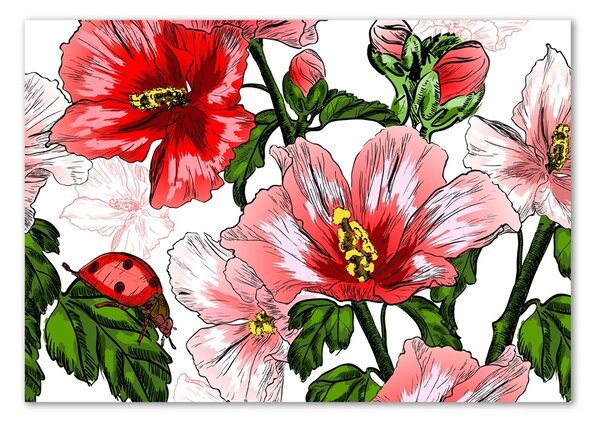 Tablou pe pe sticlă hibiscus