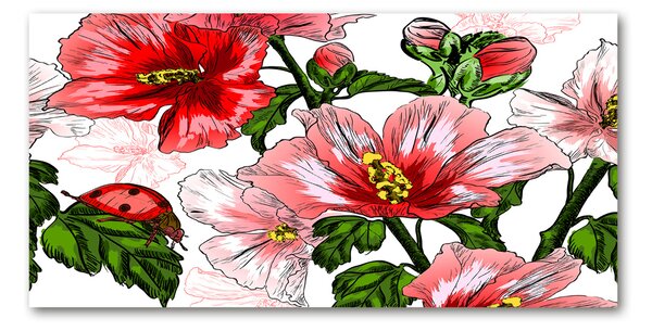 Tablou pe pe sticlă hibiscus