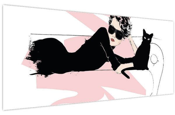 Tablou - Doamnă de modă (120x50 cm)