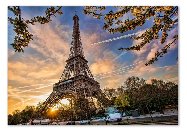Tablou pe pe sticlă Turnul Eiffel din Paris