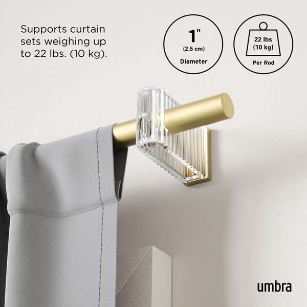 Galerie de perdea auriu mat extensibilă din oțel 107 - 305 cm Flute – Umbra