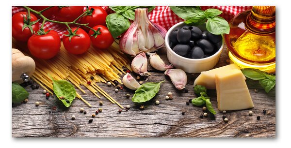 Tablou pe pe sticlă alimente italiană