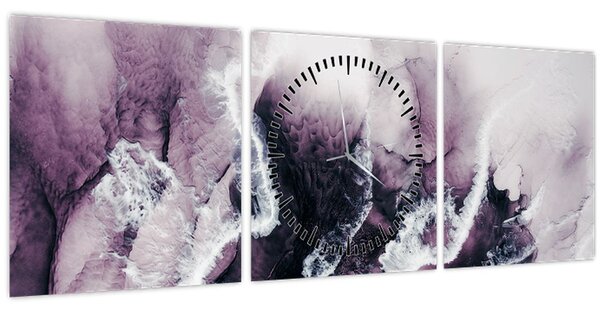 Tablou - Marmură violet N⁰2 (cu ceas) (90x30 cm)