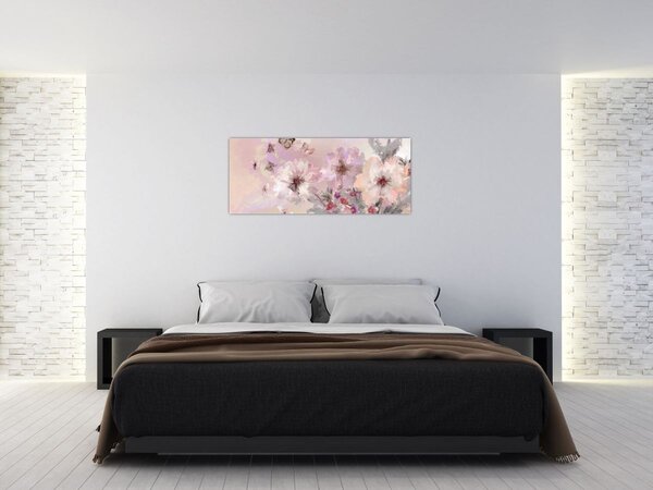 Tablou - Colaj de artă cu fluturi (120x50 cm)