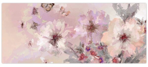 Tablou - Colaj de artă cu fluturi (120x50 cm)