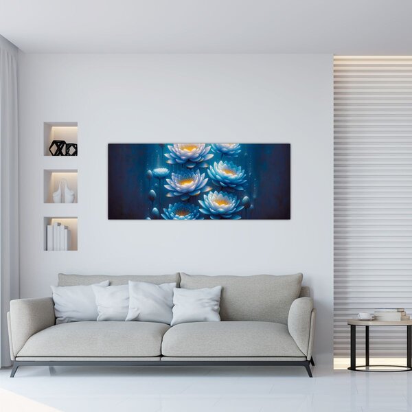 Tablou - Nuferi sub apă (120x50 cm)