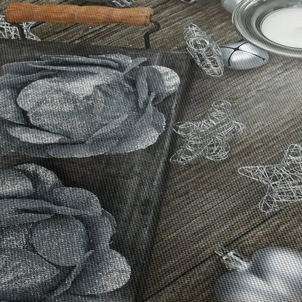 Tablou - decorațiuni argintii de Crăciun (90x60 cm)