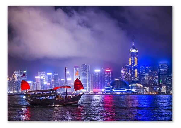 Imagine de sticlă Hong Kong pe timp de noapte