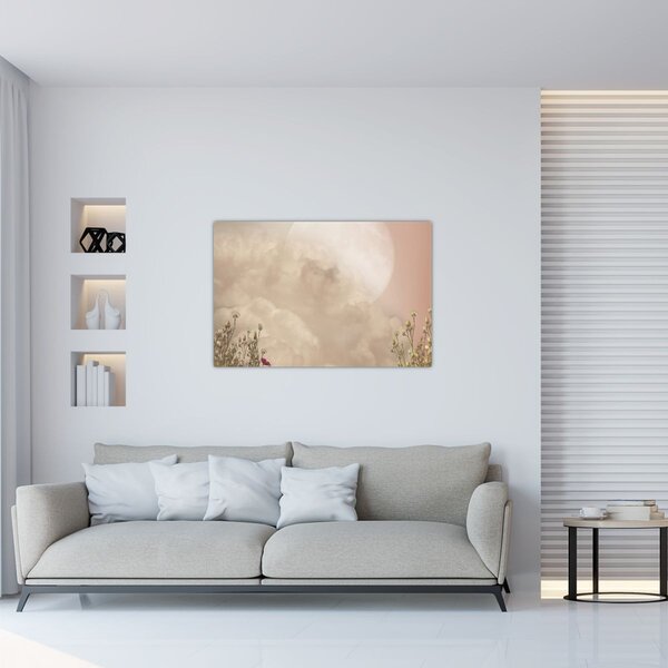 Tablou - Luna plină roz (90x60 cm)