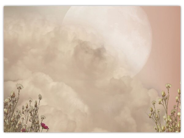Tablou - Luna plină roz (70x50 cm)