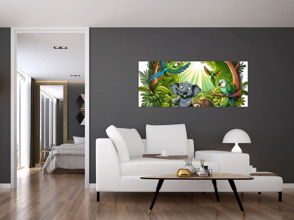 Tablou - Animăluțe vesele (120x50 cm)