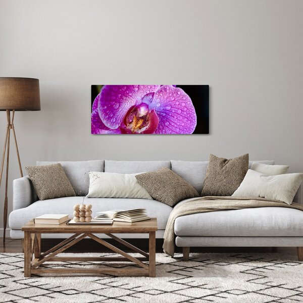 Tablou detailat cu floare de orhidee (120x50 cm)