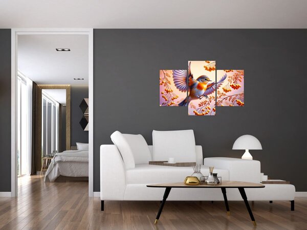 Tablou - Pasăre cu scoruș (90x60 cm)