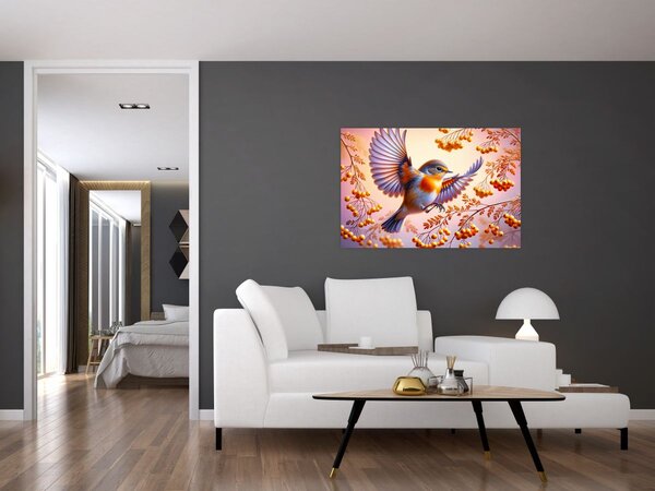 Tablou - Pasăre cu scoruș (90x60 cm)