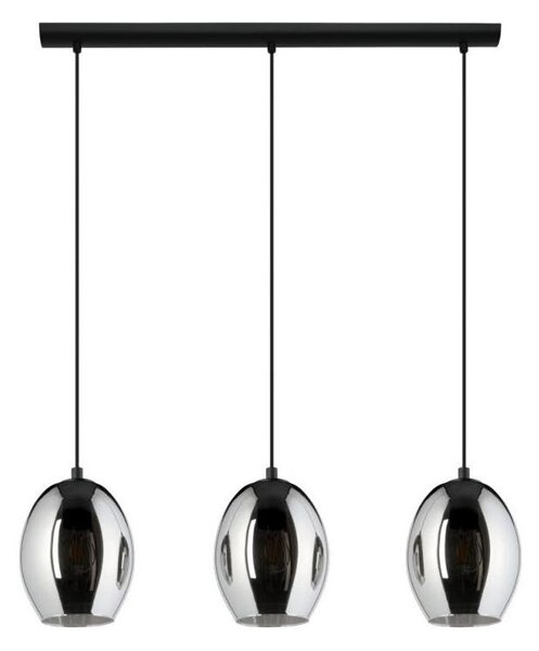 Eglo 780481 - Lustră pe cablu CADAQUES 3xE27/40W/230V negru/fumuriu