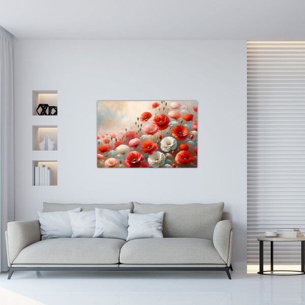 Tablou - Pictură cu maci (90x60 cm)