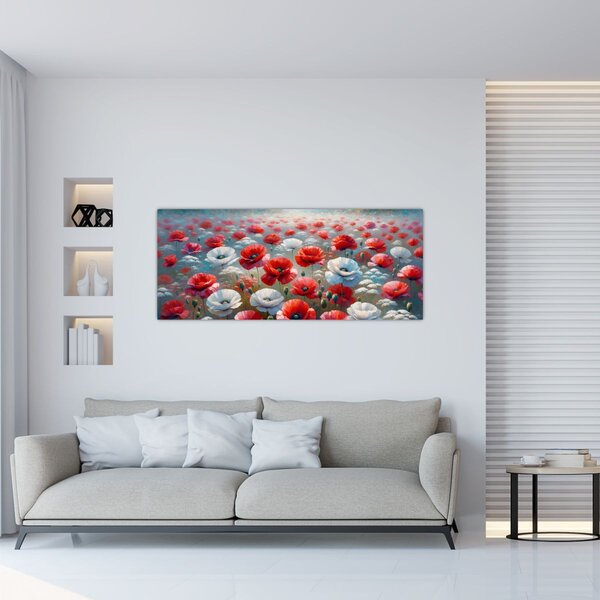 Tablou - Câmp de maci (120x50 cm)