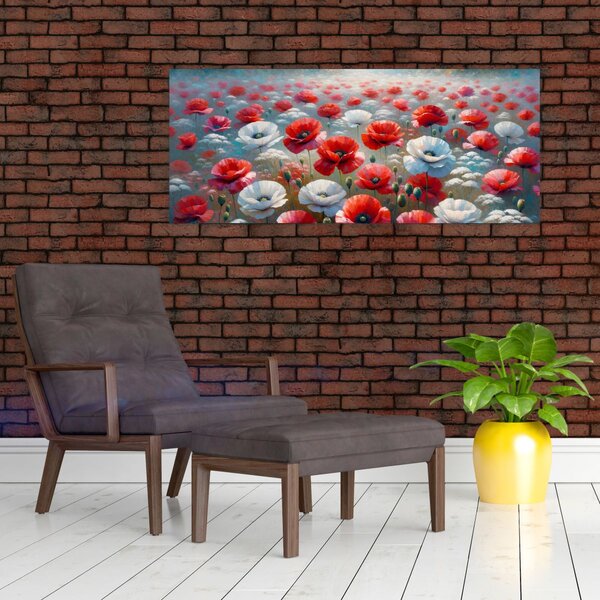 Tablou - Câmp de maci (120x50 cm)
