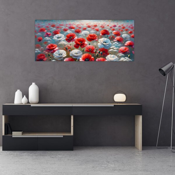 Tablou - Câmp de maci (120x50 cm)