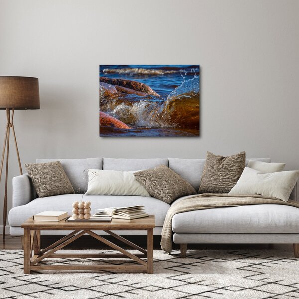 Tablou detailat - apa între pietre (70x50 cm)