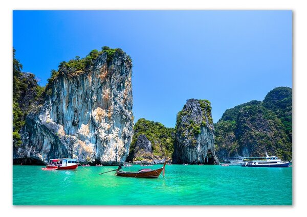 Fotografie imprimată pe sticlă barci Thailanda