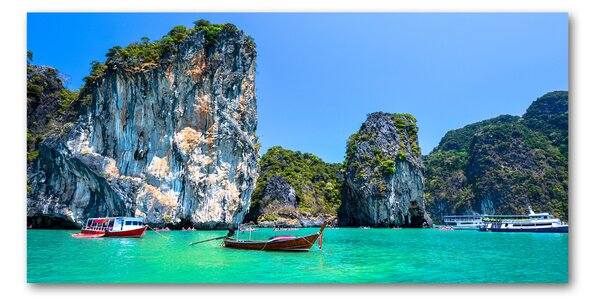 Fotografie imprimată pe sticlă barci Thailanda