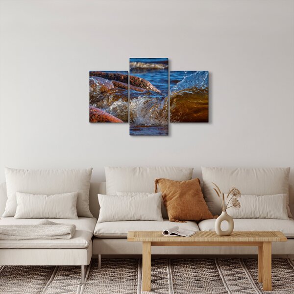 Tablou detailat - apa între pietre (90x60 cm)