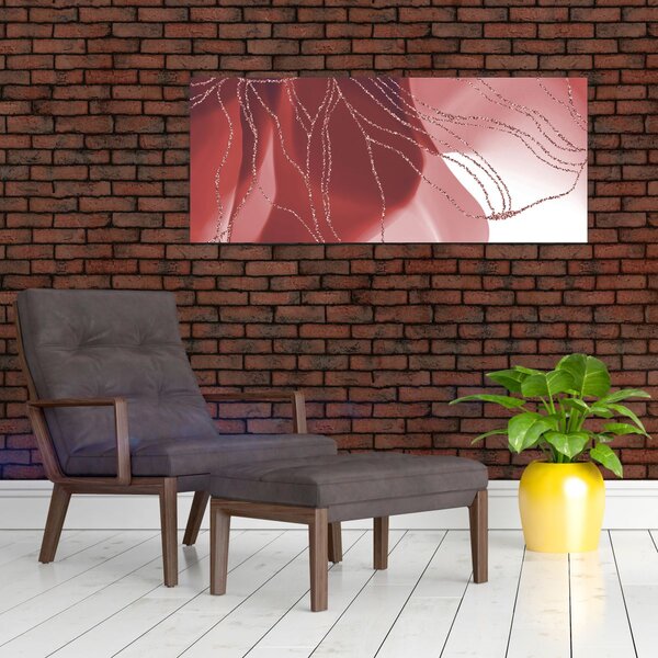 Tablou - Floare abstractă roșie N⁰1 (120x50 cm)