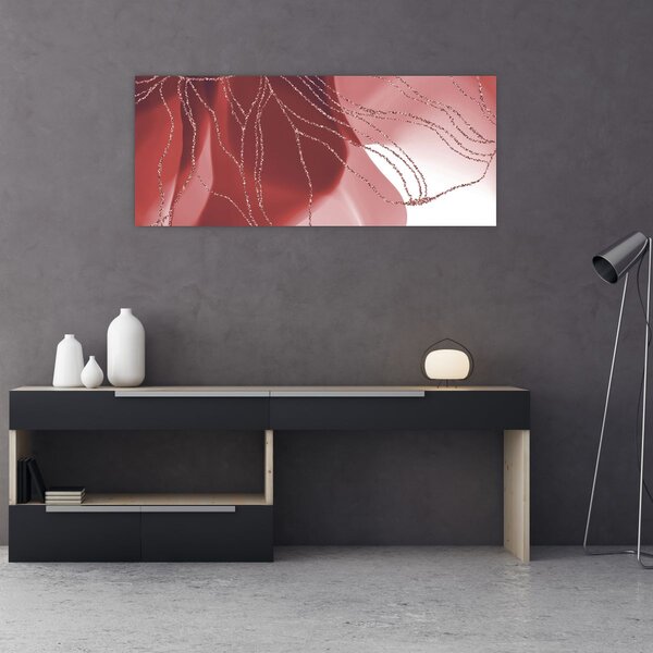 Tablou - Floare abstractă roșie N⁰1 (120x50 cm)