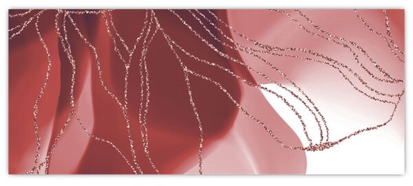 Tablou - Floare abstractă roșie N⁰1 (120x50 cm)