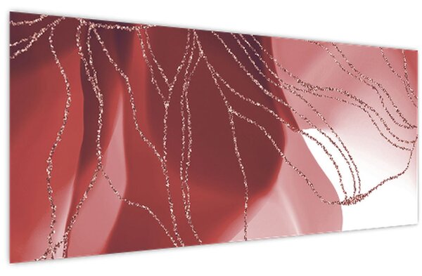 Tablou - Floare abstractă roșie N⁰1 (120x50 cm)