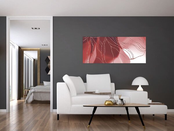 Tablou - Floare abstractă roșie N⁰1 (120x50 cm)
