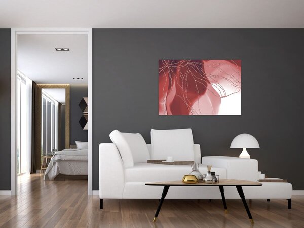Tablou - Floare abstractă roșie N⁰1 (90x60 cm)