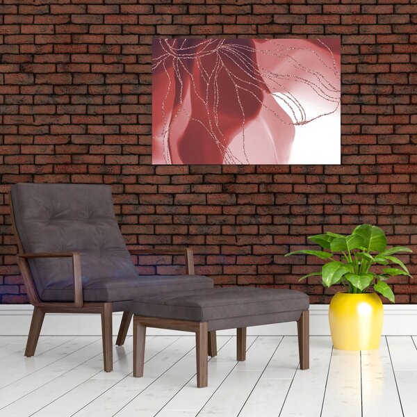 Tablou - Floare abstractă roșie N⁰1 (90x60 cm)