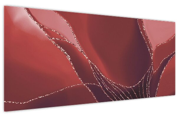 Tablou - Floare abstractă roșie N⁰2 (120x50 cm)