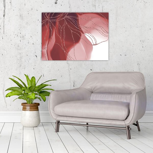 Tablou - Floare abstractă roșie N⁰1 (70x50 cm)