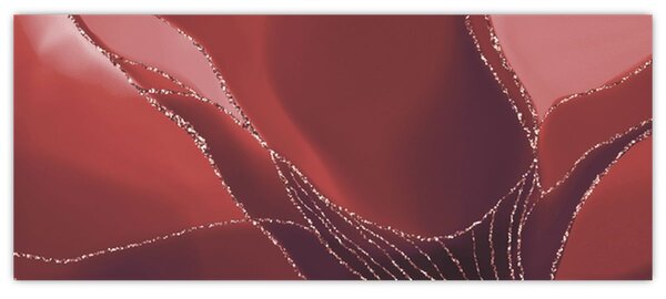 Tablou - Floare abstractă roșie N⁰2 (120x50 cm)