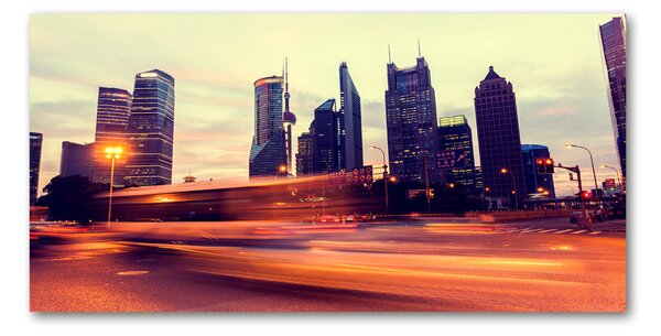 Tablou din Sticlă Shanghai pe timp de noapte