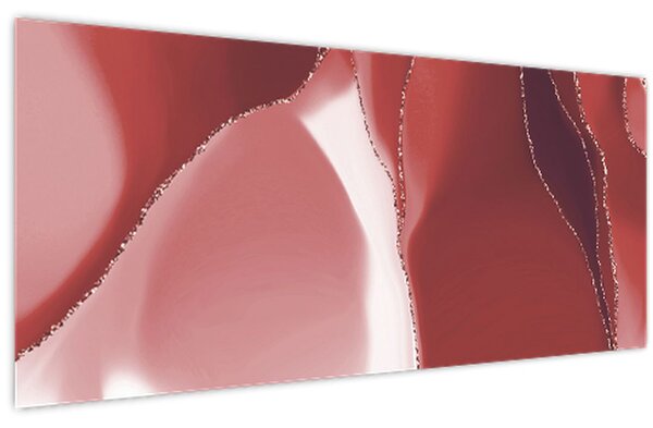 Tablou - Floare abstractă roșie N⁰3 (120x50 cm)